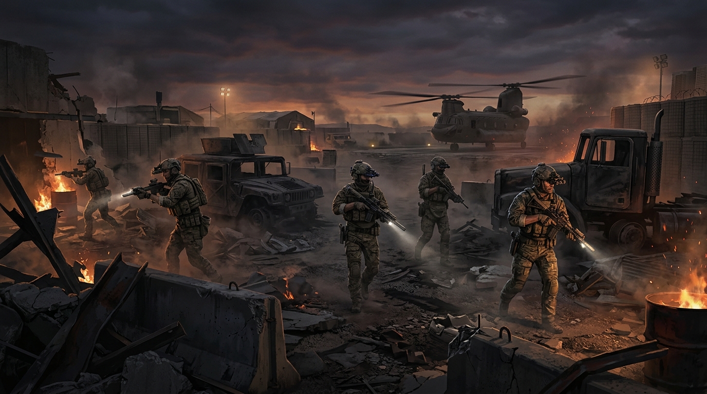 WARDOGS multiplayer battlefield used as server status page backdrop